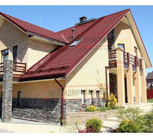 Металлочерепица Ламонтерра XL RAL3011 PURMAN-0.5