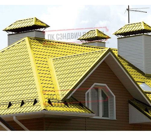 Металлочерепица Макси RAL1018 Полиэстер-0.5