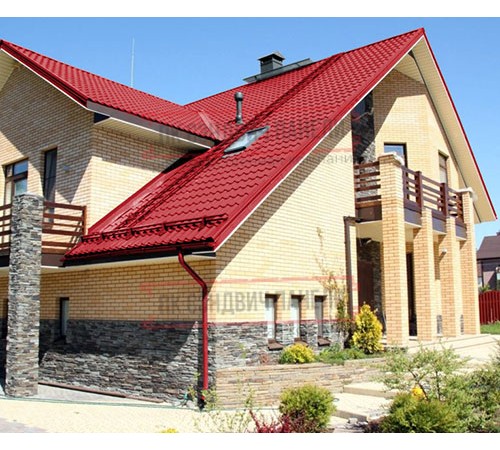 Металлочерепица Ламонтерра XL RAL3020 Полиэстер-0.45