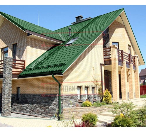 Металлочерепица Ламонтерра XL RAL6002 Полиэстер-0.45