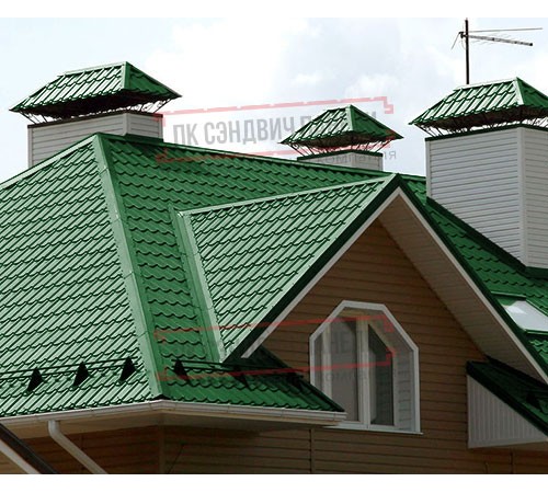 Металлочерепица Макси RAL6002 Полиэстер-0.45