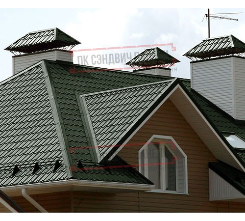 Металлочерепица Макси RAL6007 Viking-0.45