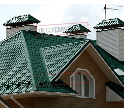 Металлочерепица Макси RAL6005 Полиэстер-0.45