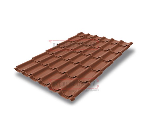 Металлочерепица Модерн RAL8004 Drap-0,45