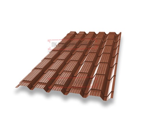 Металлочерепица Монкатта RAL8004 Velur-0,5