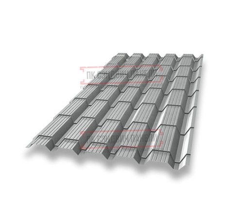 Металлочерепица Квадро профи RAL9006 Полиэстер-0,45