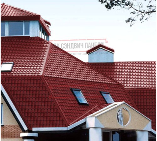 Металлочерепица Квадро профи RAL3011 Полиэстер-0,45