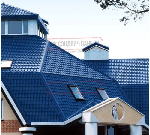 Металлочерепица Квадро профи RAL5005 Полиэстер-0,45