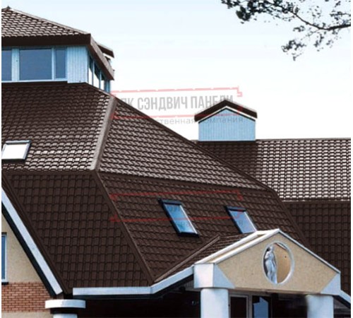 Металлочерепица Квадро профи RAL8017 Quarzit-0,5