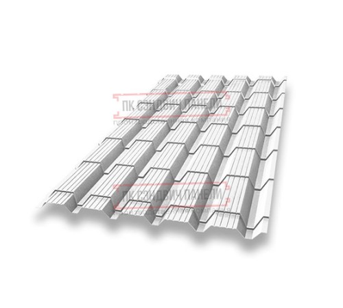 Металлочерепица Квадро профи RAL9003 Satin-0,5