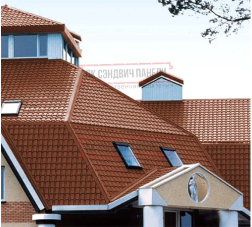 Металлочерепица Квадро профи RAL8004 Drap-0,45