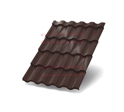 Металлочерепица Монтекристо-SL RAL8017 PURMAN-0.5