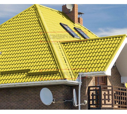 Металлочерепица Монтеррей RAL1018 Полиэстер-0.45