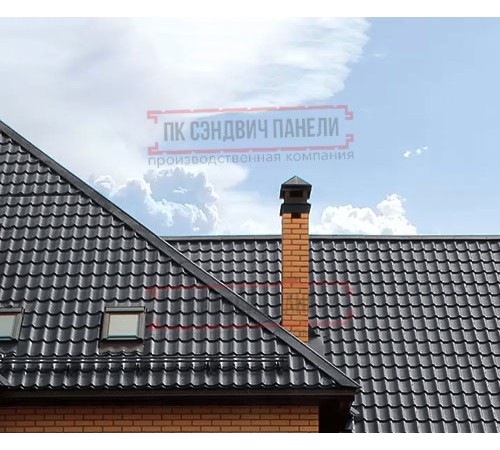 Металлочерепица Ламонтерра RAL7024 Viking E-0.5