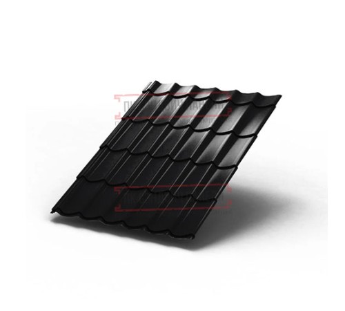 Металлочерепица Ламонтерра RAL9005 PURMAN-0.5