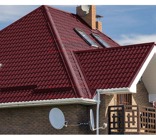 Металлочерепица Монтеррей RAL3005 Norman-0.5