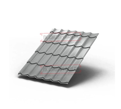 Металлочерепица Монтеррей RAL9006 Полиэстер-0.45