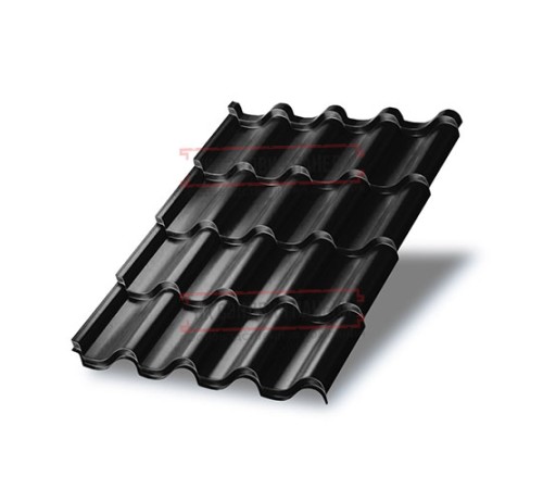 Металлочерепица Монтерроса-X RAL9005 PURMAN-0.5