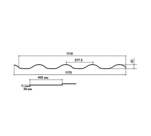 Металлочерепица Монтерроса-ML RAL3011 PURMAN-0.5