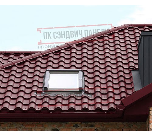 Металлочерепица Монтерроса-SL RAL3005 Призма-0.5