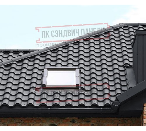 Металлочерепица Монтерроса-M RAL7024 PURMAN-0.5