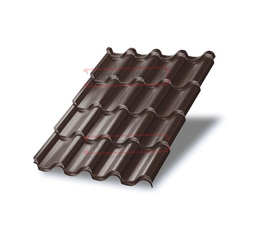 Металлочерепица Монтерроса-SL RAL8017 PURETAN-0.5