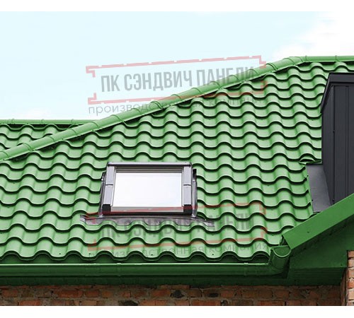 Металлочерепица Монтерроса-ML RAL6018 Norman-0.5