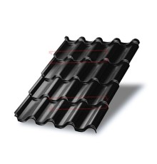 Металлочерепица Монтерроса-M RAL9005 PURMAN-0.5