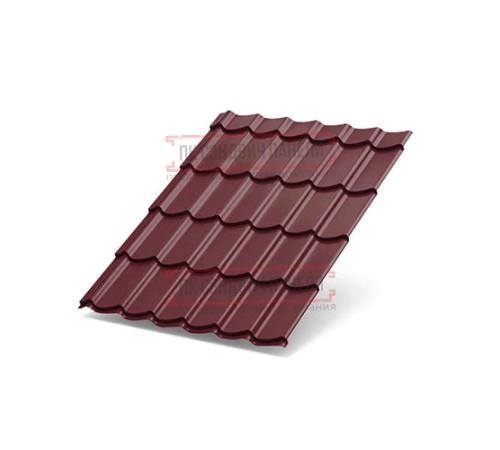 Металлочерепица Супермонтеррей RAL3005 Полиэстер-0.5