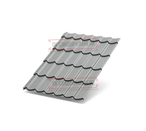 Металлочерепица Супермонтеррей RAL9006 Призма-0.5