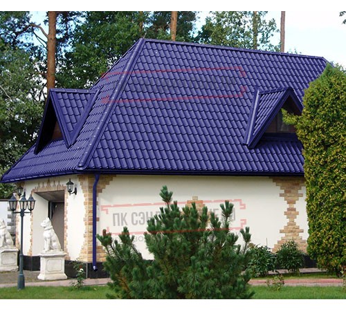 Металлочерепица Ламонтерра X RAL5002 Полиэстер-0.45