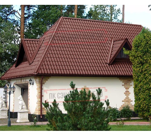 Металлочерепица Ламонтерра X RAL3009 Полиэстер-0.5