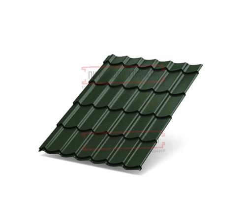 Металлочерепица Супермонтеррей RAL6007 Viking-0.45