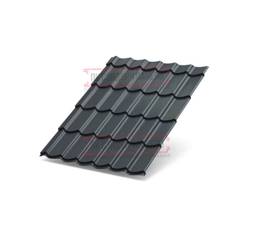 Металлочерепица Супермонтеррей RAL7024 Полиэстер-0.45