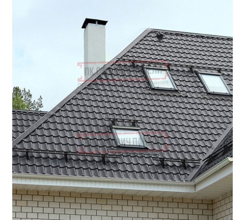 Металлочерепица Супермонтеррей RAL7024 Полиэстер-0.45