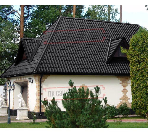 Металлочерепица Ламонтерра X RAL9005 Viking-0.45