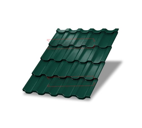 Металлочерепица Трамонтана-S RAL6005 PURMAN-0.5