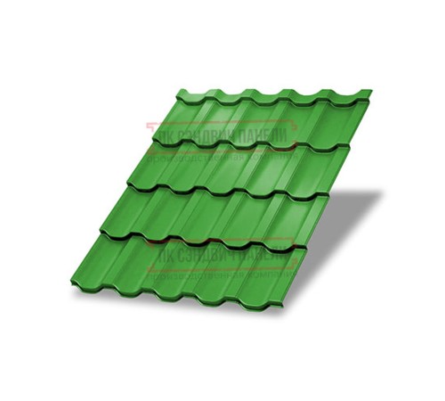 Металлочерепица Трамонтана-SL RAL6018 Norman-0.5