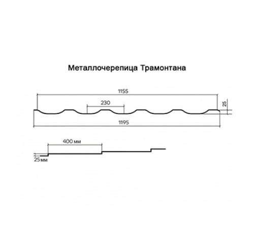 Металлочерепица Трамонтана-SL RAL8004 Viking E-0.5