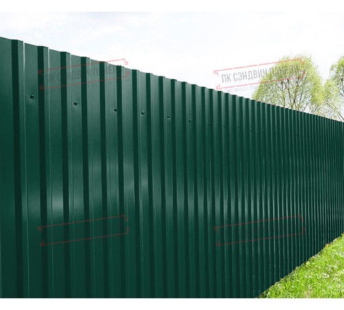 Профилированный лист МП20х1100 PURMAN-6005-0.5