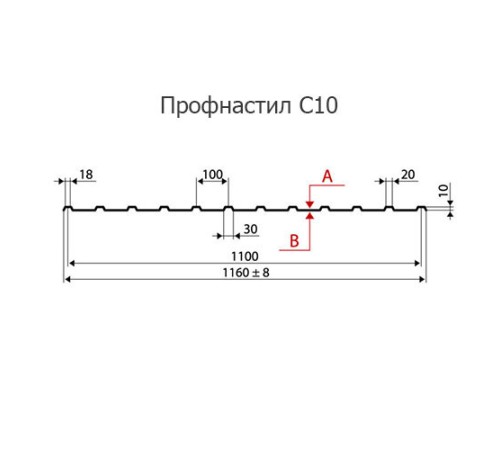 Профнастил нержавеющий С10 0.6 AISI 316L