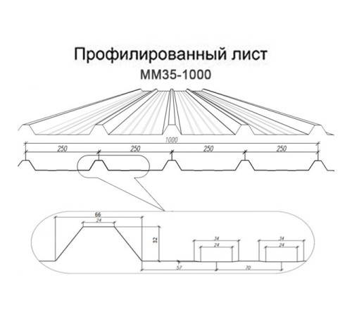 Профнастил ММ35-1000 Norman RAL3005-0.5