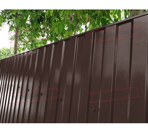 Профилированный лист МП10х1100 Пурман RAL8017-0.5