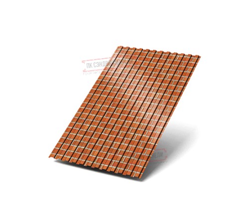 Профилированный лист МП10х1100 ECOSTEEL-Кирпич-0.5