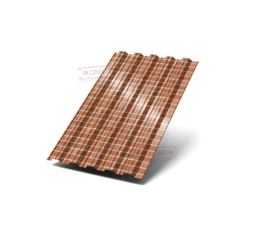 Профилированный лист НС35-1000 ECOSTEEL-Кирпич-0.5