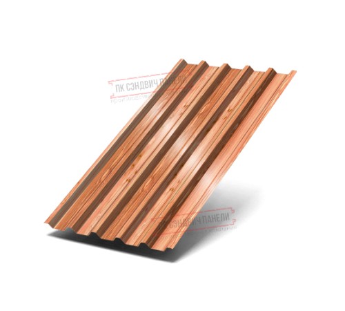 Профнастил С44-1000 ECOSTEEL_T-Кедр-0.5