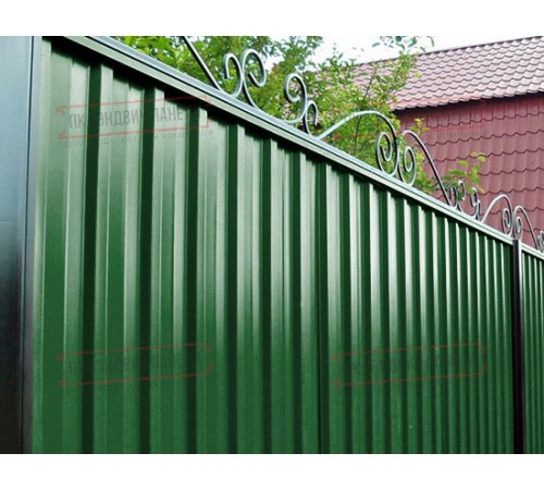 Профилированный лист С-15-1190-0.5 (с гранью) Полиэстер RAL 6002