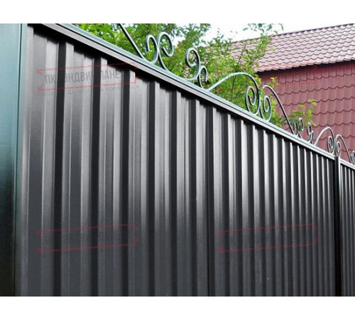 Профилированный лист С-15-1190-0.45 (с гранью) Двухсторонний (Printech) RAL 7024