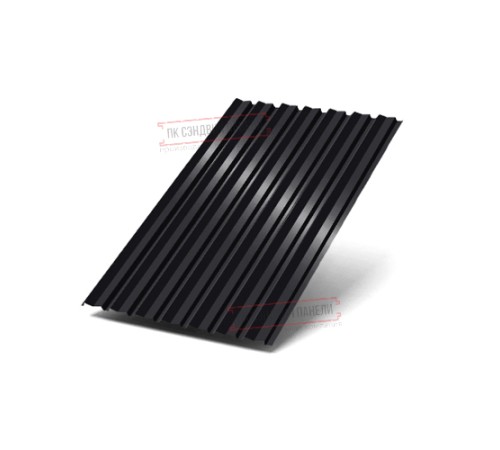 Профилированный лист С-15-1190-0.5 (с гранью) (Rooftop Glance) RAL 9005