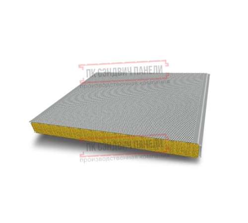 Сэндвич панели акустические стеновые с минеральной ватой, ширина 1200 мм, толщина 60 мм, 0.5/0.5, RAL9006